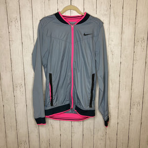 L: Grey & Pink Zip-Up Golf Jacket