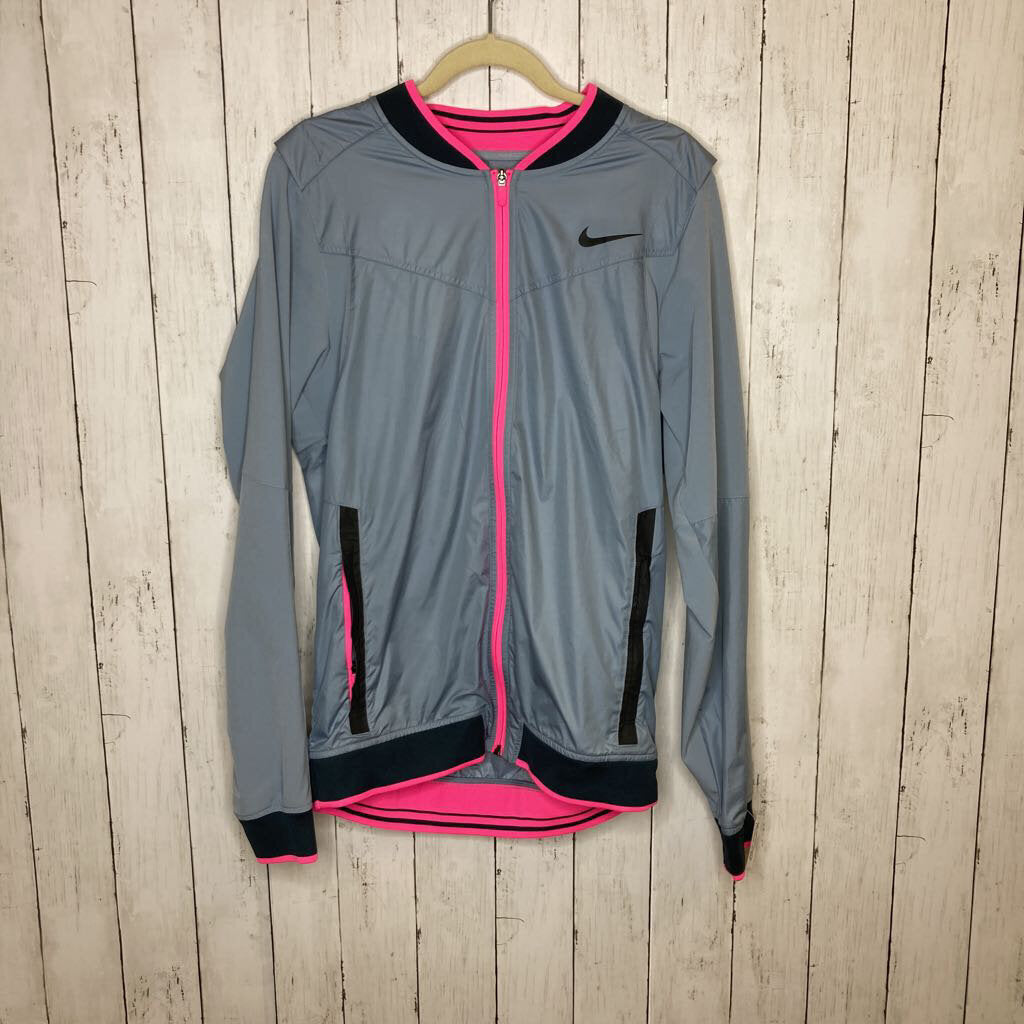 L: Grey & Pink Zip-Up Golf Jacket