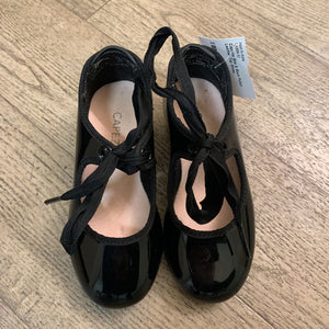 Size 8: Black Patent Leather Tap Shoes