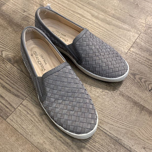 Size 8: Grey Slip-On Spectator Sneakers