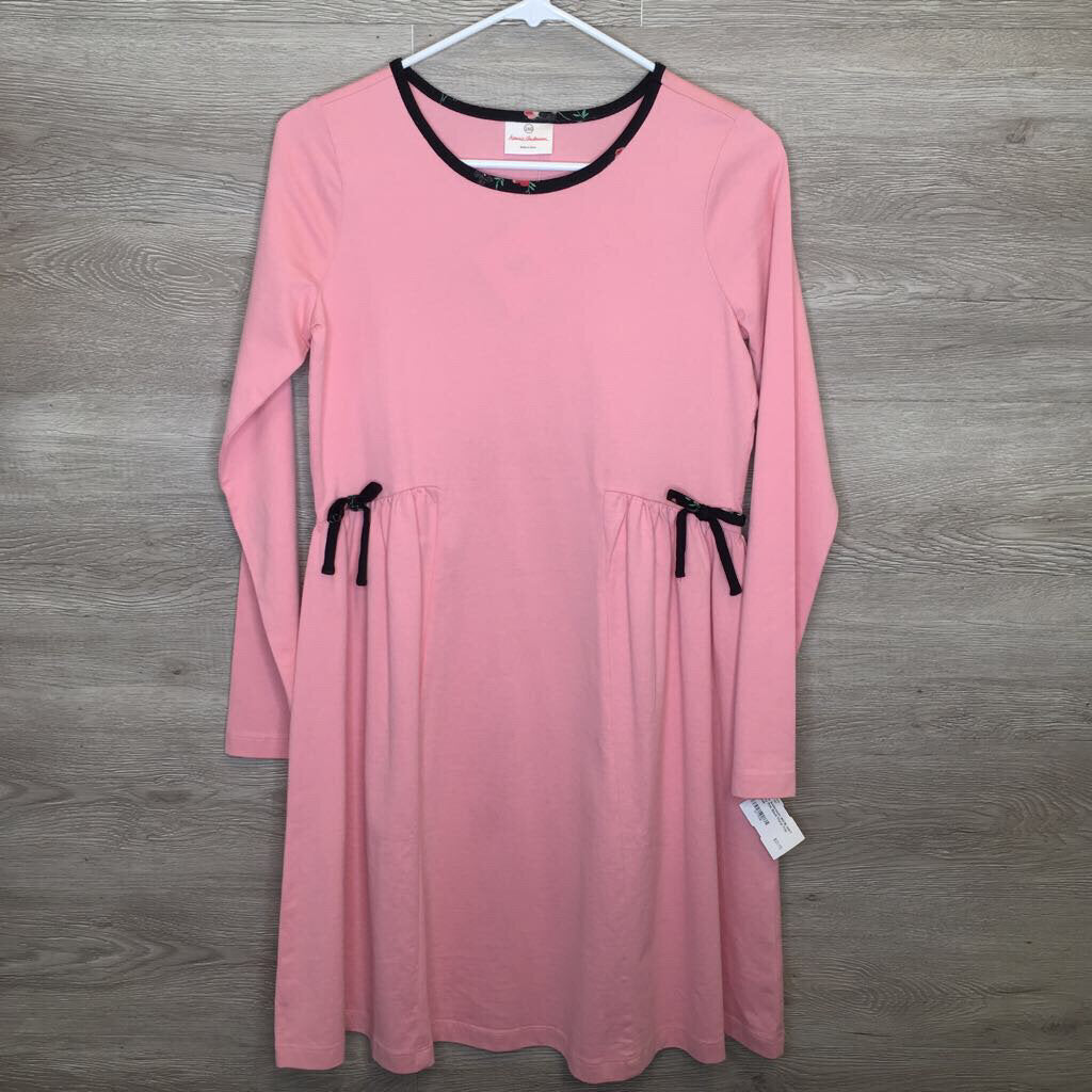 160/16: NWT Dusty Pink Black Floral Trim Dress