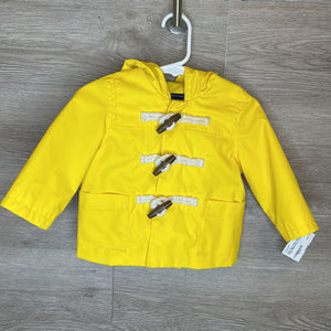 6-12M: Yellow Toggle Button Rain Jacket