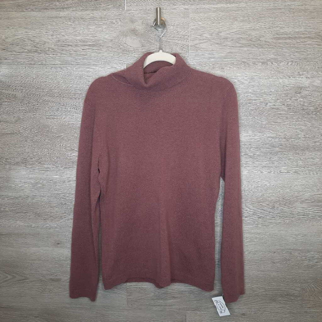 M: Mauve Fine-Knit Turtleneck Cashmere Sweater *retails ~$200