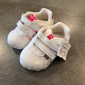 Size 2: White + Pink Velcro Runners