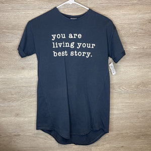 8: Charcoal Living Your Best Story Tee Dress