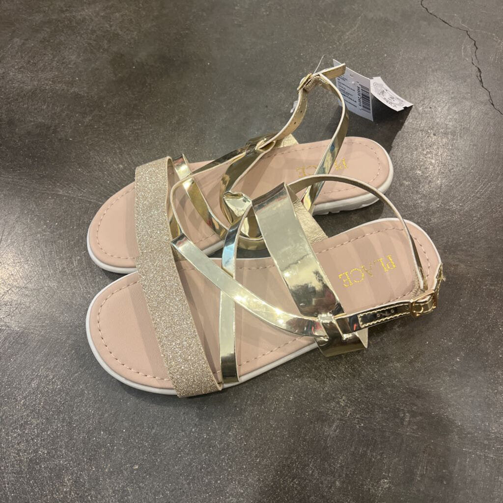 Size 1: NEW Gold + Glitter Sandals