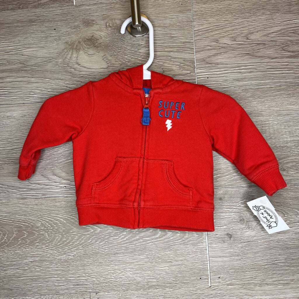 NB: Red Super Cute Superhero Zip Up Hoodie