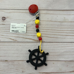 Ship's Wheel Silicone Teething Pacifier Clip