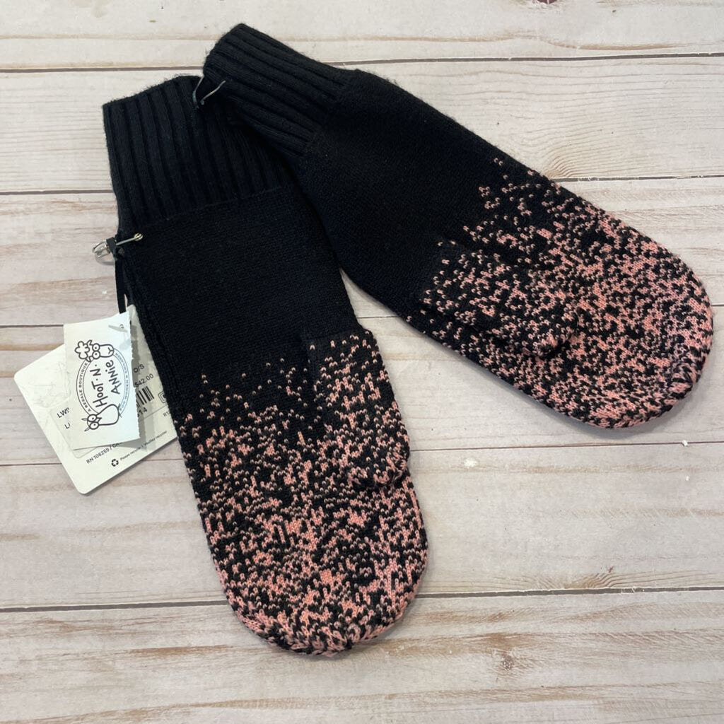 OS: NWT Black + Pink Light and Bright Mittens