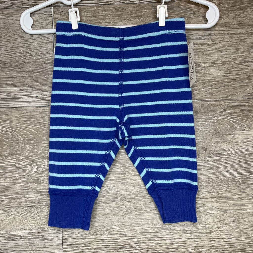 60/3-6M: Blue Striped Wiggle Pants