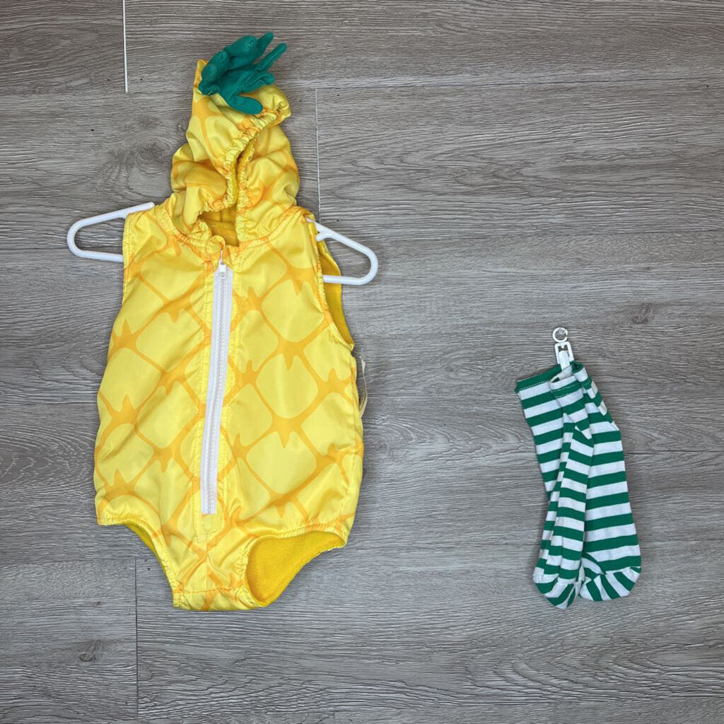 Fits like 6-12M: Fleece Lined Hooded Pineapple Costume w/ Stockings