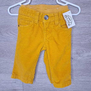 0-3M: Mustard Pull-On Corduroy Pants