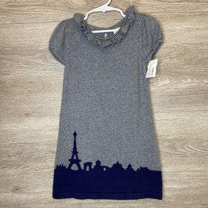 4: Gray Shimmery Knit Paris Skyline Sweater Dress